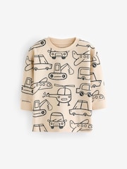 Black/Grey 100% Cotton Long Sleeve Transport T-Shirts 3 Pack (3mths-7yrs) - Image 3 of 5