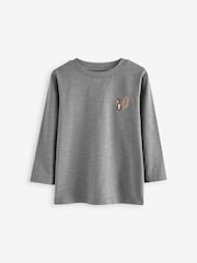 Grey/Brown Woodland Animal Long Sleeve Character T-Shirts 4 Pack (3mths-7yrs) - Image 4 of 7