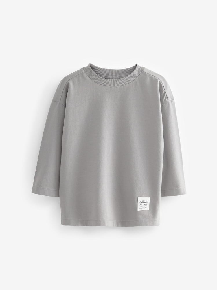Rust Brown Plain Long Sleeve T-Shirts 5 Pack (3mths-7yrs) - Image 2 of 8