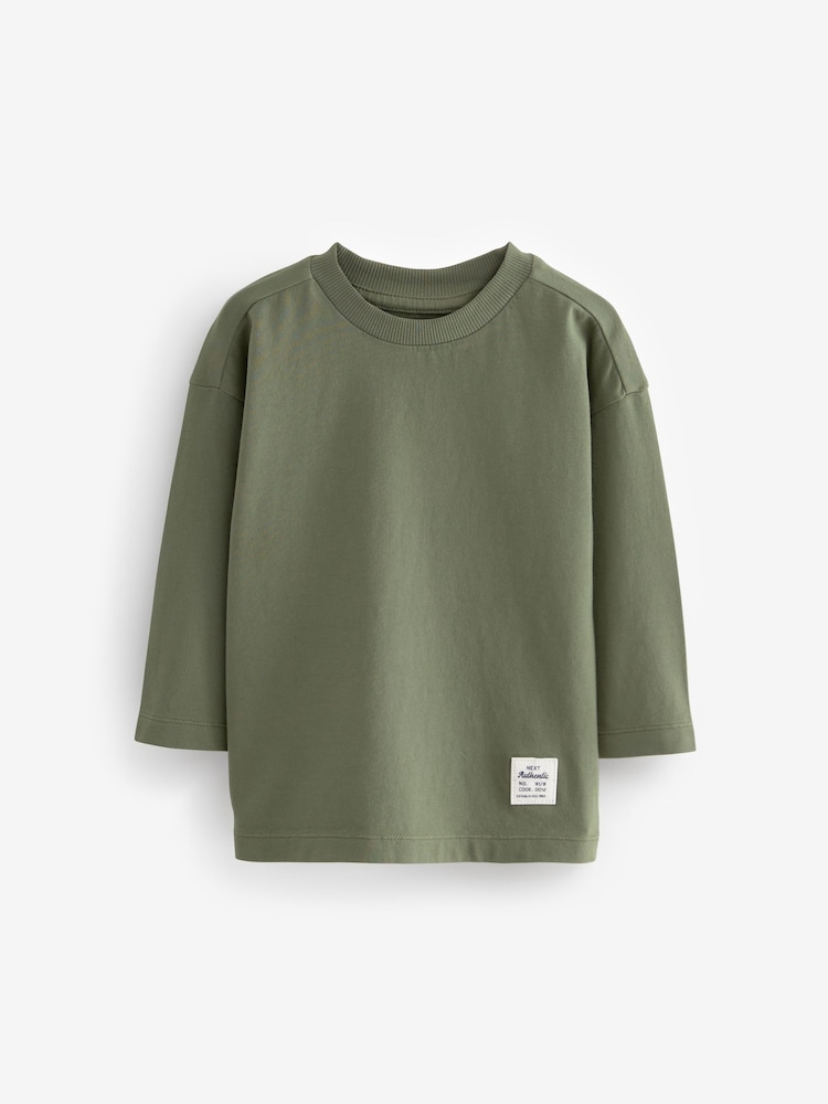 Rust Brown Plain Long Sleeve T-Shirts 5 Pack (3mths-7yrs) - Image 7 of 8