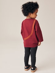 Red/Black Reindeer Christmas Bumbag Long Sleeve 100% Cotton T-Shirt And Leggings Set (3mths-7yrs) (3mths-7yrs) - Image 3 of 8