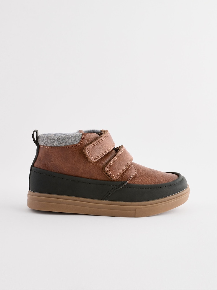 Tan Brown Standard Fit (F) Warm Lined Touch Fastening Boots - Image 2 of 6 Tan Brown Standard Fit (F) Warm Lined Touch Fastening Boots - Image 2 of 6