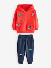 Red/Navy Blue Character Badges Hoodie and Joggers Set (3mths-7yrs) - Image 6 of 8