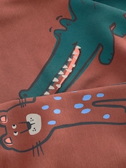 Rust Brown Safari Animals Oversized Printed Sweatshirt and Joggers Set (3mths-7yrs) - Image 10 of 10