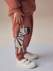 Rust Brown Safari Animals Oversized Printed Sweatshirt and Joggers Set (3mths-7yrs) - Image 5 of 10