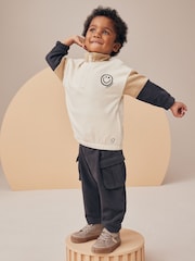 Ecru Colourblock Utility Funnel Zip Neck and Jogger Set (3mths-7yrs) - Image 1 of 6