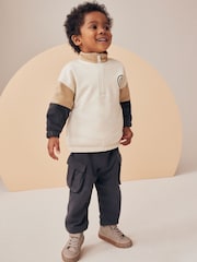 Ecru Colourblock Utility Funnel Zip Neck and Jogger Set (3mths-7yrs) - Image 2 of 6
