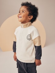 Ecru Colourblock Utility Funnel Zip Neck and Jogger Set (3mths-7yrs) - Image 5 of 6
