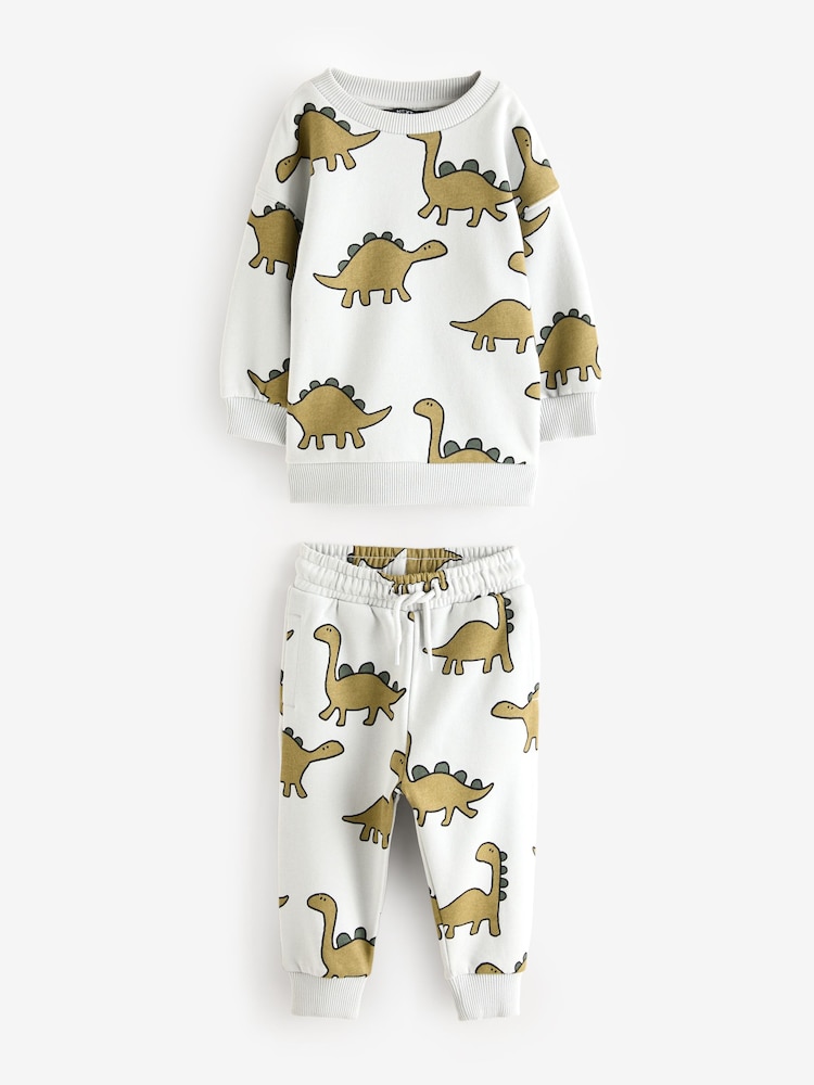 Mineral Blue Dinosaurs All-Over Print Character Sweatshirt and Joggers Set (3mths-7yrs) - Image 2 of 6