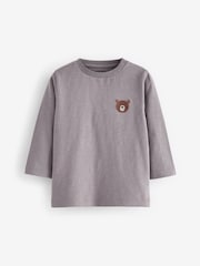 Grey Bear 100% Cotton Long Sleeves Semi Plain T-Shirt (3mths-7yrs) - Image 1 of 3