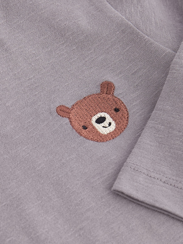 Grey Bear 100% Cotton Long Sleeves Semi Plain T-Shirt (3mths-7yrs) - Image 3 of 3