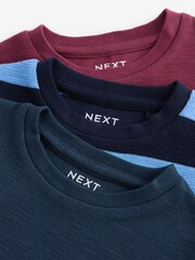 Burgundy Red 100% Cotton Long Sleeve T-Shirts 3 Pack (3mths-7yrs) - Image 6 of 7