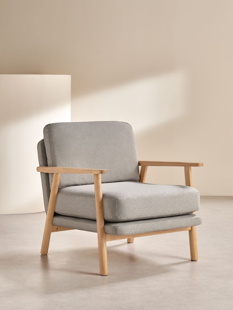 MADE.COM Mountain Grey Lars Accent Chair - Image 2 of 6
