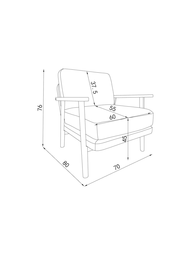 MADE.COM Mountain Grey Lars Accent Chair - Image 6 of 6