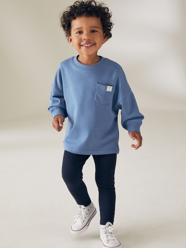 Blue Long Sleeve Top and Leggings Set (3mths-7yrs) - Image 2 of 8