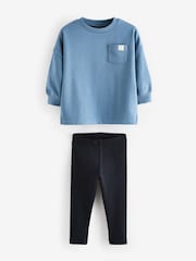 Blue Long Sleeve Top and Leggings Set (3mths-7yrs) - Image 6 of 8