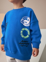Cobalt Blue Monkey Sweatshirt and Utility Joggers 2 Piece Set (3mths-7yrs) - Image 5 of 9
