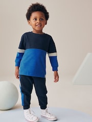 Blue 100% Cotton Long Sleeve Soft Touch T-Shirt and Joggers Set (3mths-7yrs) - Image 1 of 1