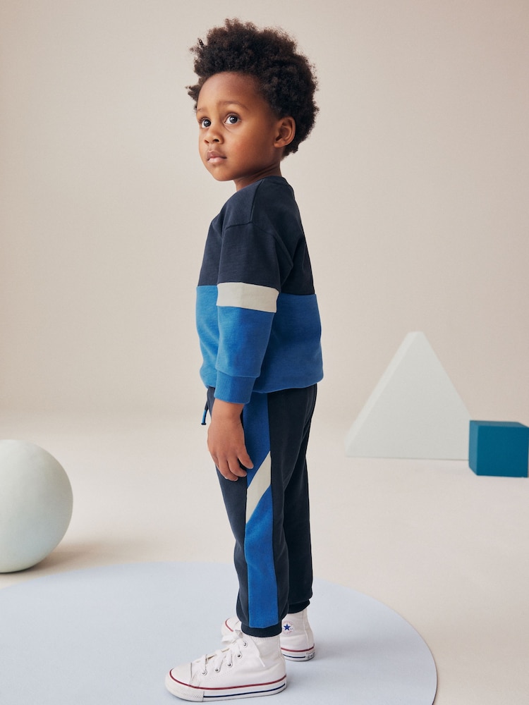 Blue Long Sleeve Soft Touch T-Shirt and Joggers Set (3mths-7yrs) - Image 3 of 7