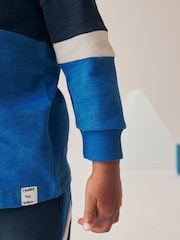 Azul - Conjunto de camisetas e joggers de manga comprida de manga comprida 100% algodão (3meses a7anos) - Imagem 4 de 7