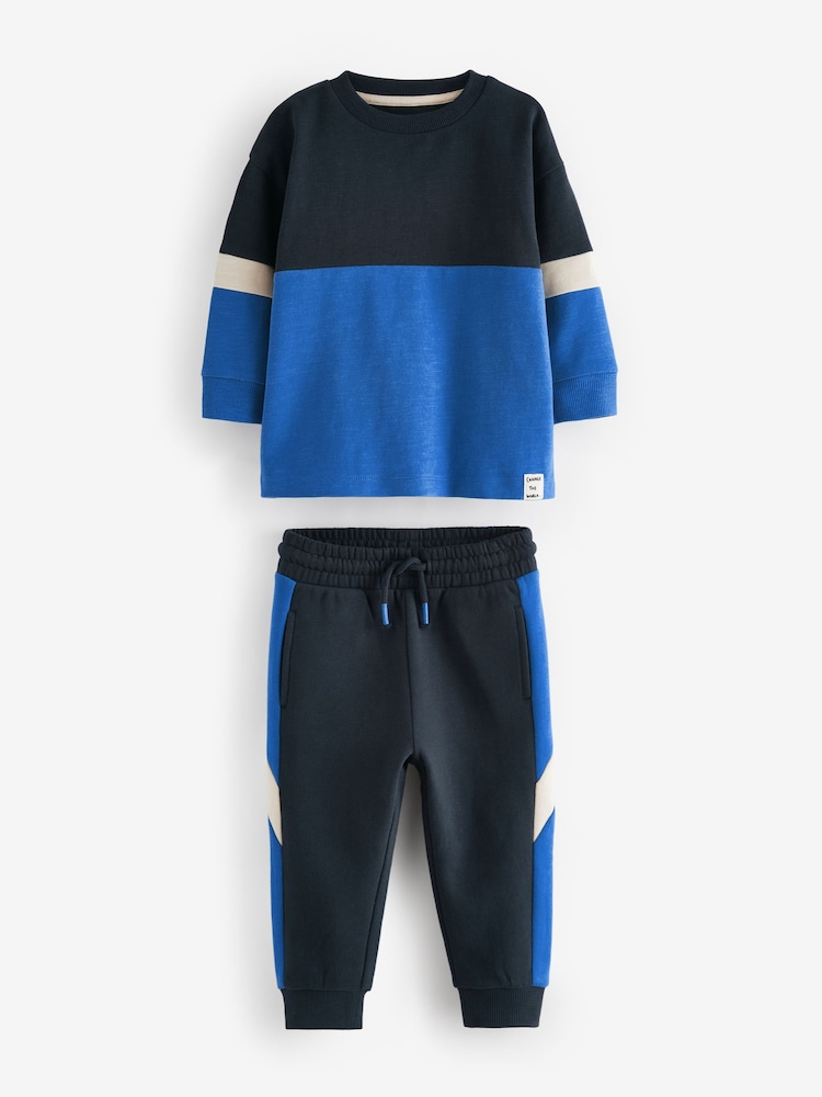 Blue Long Sleeve Soft Touch T-Shirt and Joggers Set (3mths-7yrs) - Image 5 of 7