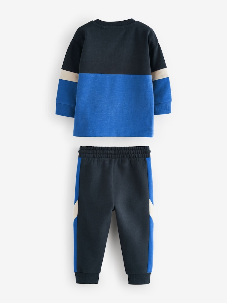 Blue Long Sleeve Soft Touch T-Shirt and Joggers Set (3mths-7yrs) - Image 6 of 7