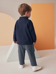 Navy/Grey 100% Cotton Jersey Shirt and Jogger Set (3mths-7yrs) - Image 3 of 9