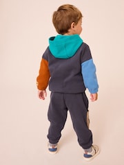 Rust Brown - Conjunto de moletom e joggers Colourblock (3meses a7anos) - Imagem 2 de 10