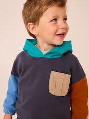 Rust Brown - Conjunto de moletom e joggers Colourblock (3meses a7anos) - Imagem 3 de 10