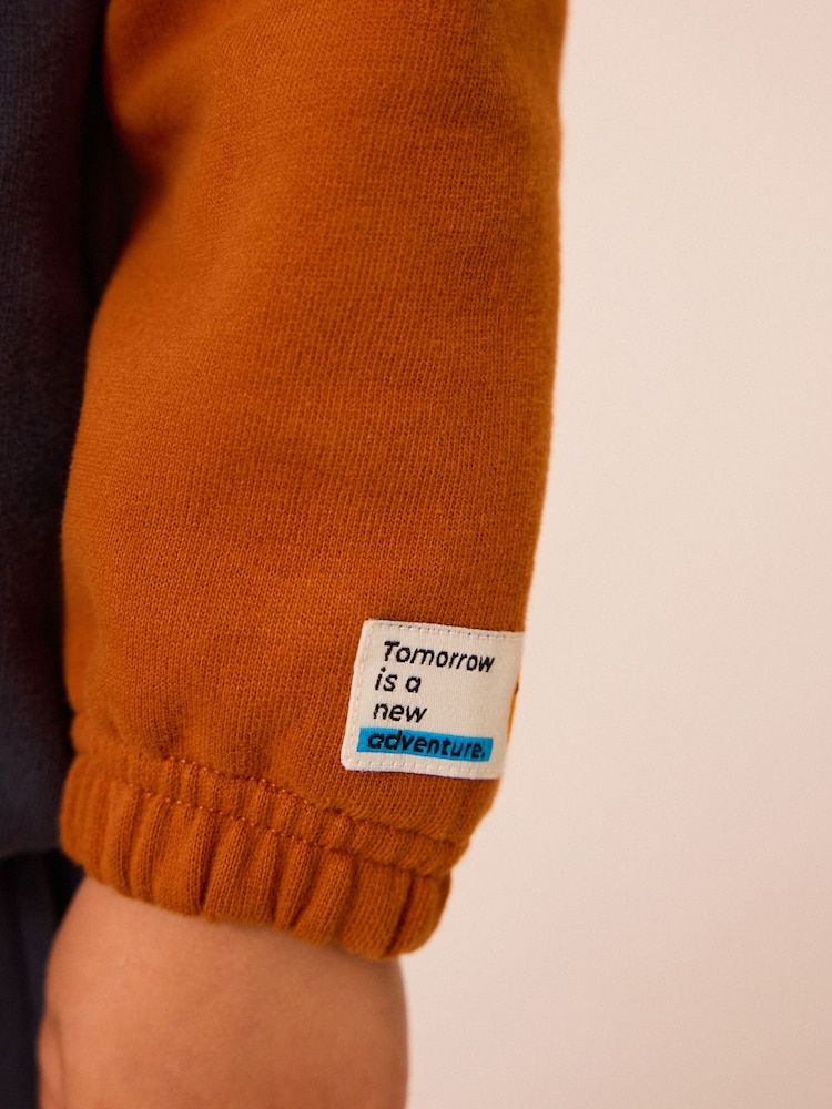 Rust Brown Colourblock Hoodie and Joggers Set (3mths-7yrs) - Image 4 of 10