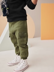 Black/Green Utility Bumbag Crew Neck 100% Cotton Sweatshirt and Joggers Set (3mths-7yrs) - Image 5 of 9