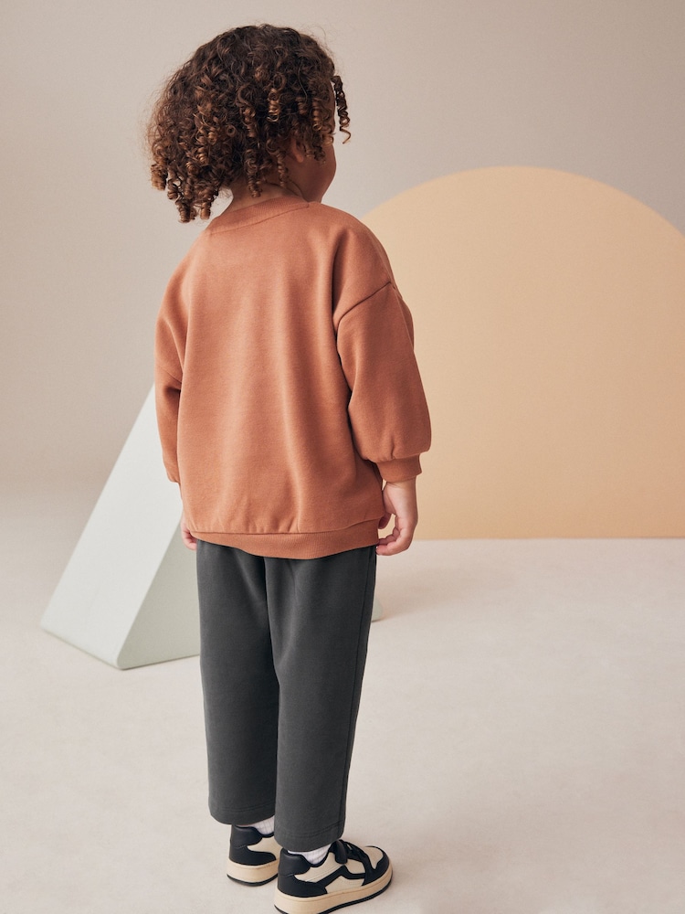 Rust Brown Varsity Sweatshirt and Jogger Set (3mths-7yrs) - Image 2 of 7 Rust Brown Varsity Sweatshirt and Jogger Set (3mths-7yrs) - Image 2 of 7