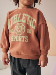 Rust Brown Varsity Sweatshirt and Jogger Set (3mths-7yrs) - Image 3 of 7