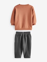 Rust Brown Varsity Sweatshirt and Jogger Set (3mths-7yrs) - Image 6 of 7