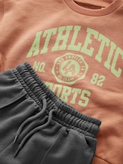Rust Brown Varsity Sweatshirt and Jogger Set (3mths-7yrs) - Image 7 of 7
