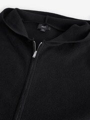 Black Zip Through Relaxed Knitted Hoodie - Image 7 of 7