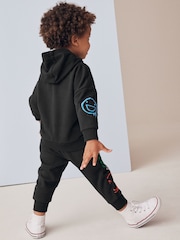Black Graffiti All-Over Printed Hoodie and Joggers Set (3mths-7yrs) - Image 3 of 7