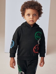 Black Graffiti All-Over Printed Hoodie and Joggers Set (3mths-7yrs) - Image 4 of 7