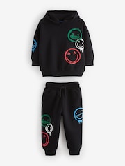 Black Graffiti All-Over Printed Hoodie and Joggers Set (3mths-7yrs) - Image 5 of 7