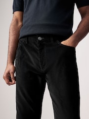 Black Micro Corduroy 5 Pocket Chinos Trousers - Image 6 of 11
