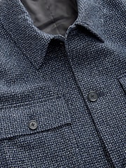Navy Blue Brushed Check Shacket - Image 10 of 12