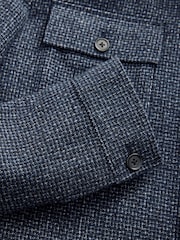 Navy Blue Brushed Check Shacket - Image 12 of 12