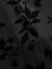 Black Velvet Floral Print Trousers - Image 9 of 10