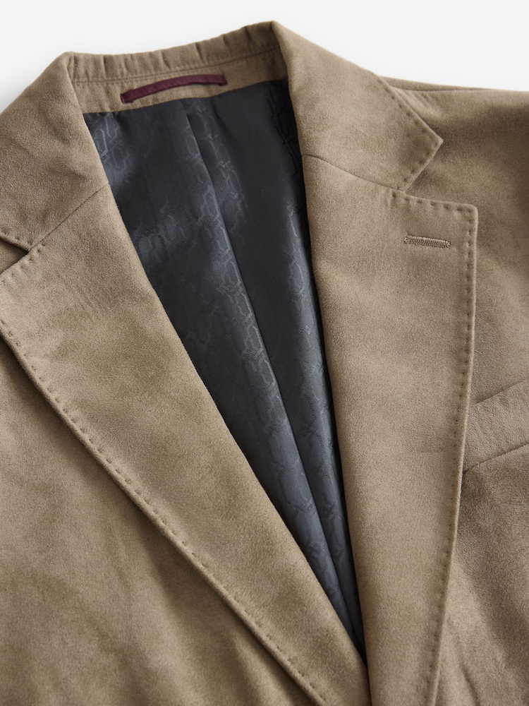 Stone Regular Fit Faux Suede Blazer - Image 7 of 11