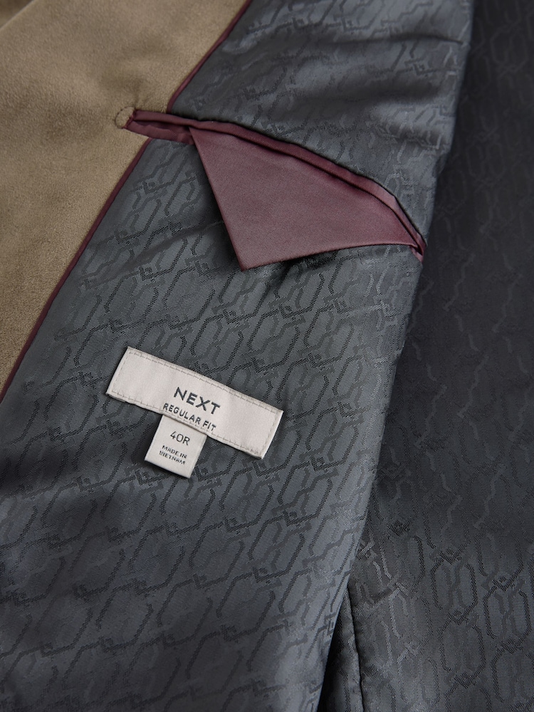 Stone Regular Fit Faux Suede Blazer - Image 8 of 11
