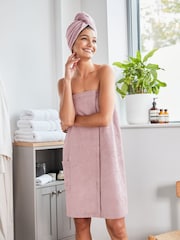 Just Pink Cosy 100% Cotton Towelling Body Wrap - Image 1 of 3