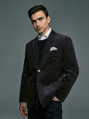 Black Regular Fit Regular Fit Cord Blazer - Image 1 of 10