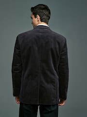 Black Regular Fit Textured Corduroy Blazer - Image 2 of 9