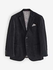 Black Regular Fit Textured Corduroy Blazer - Image 5 of 9