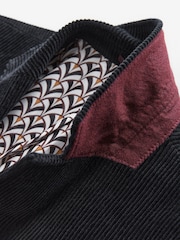 Black Regular Fit Textured Corduroy Blazer - Image 8 of 9